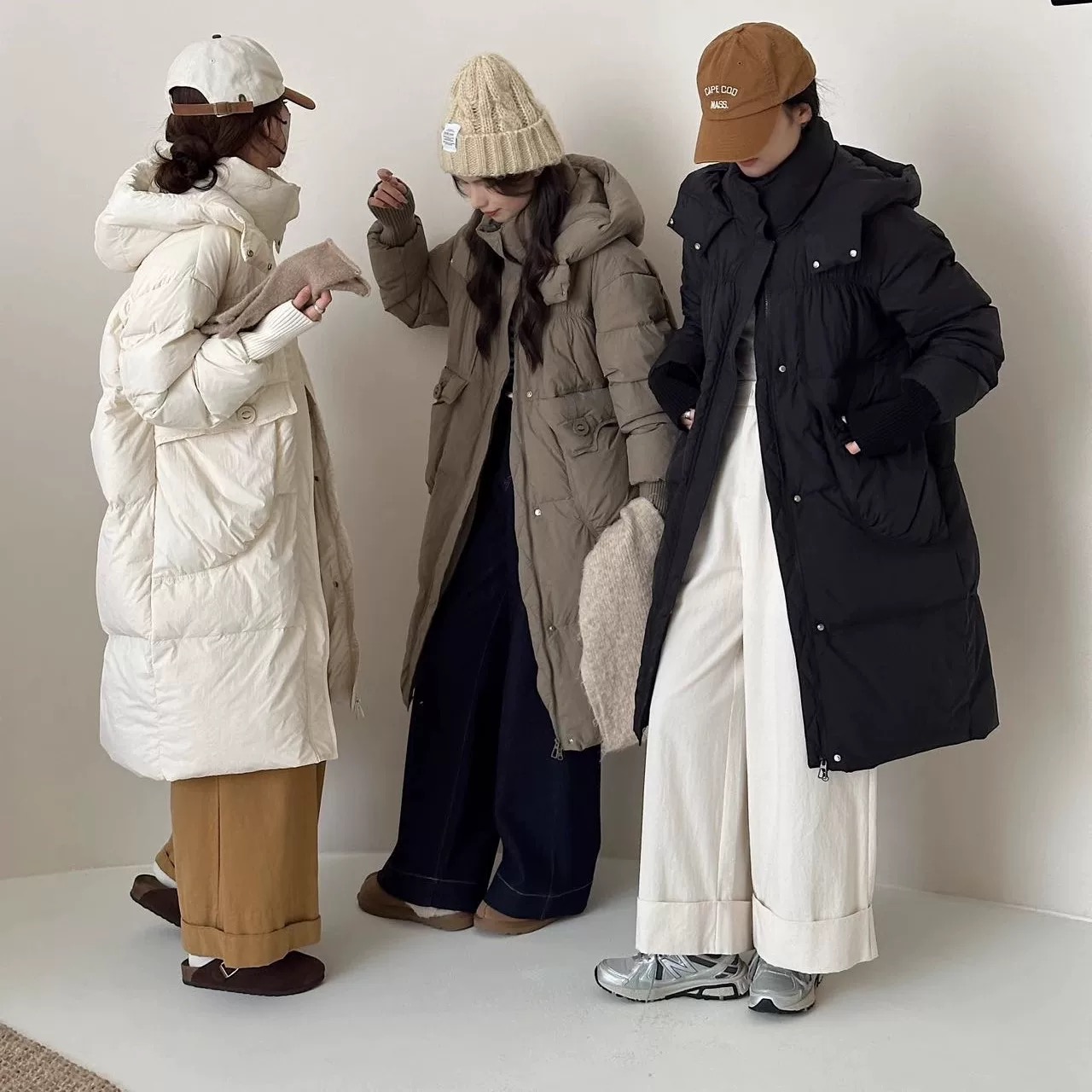 【只发新疆】过膝长袖口羽绒服 衣长105