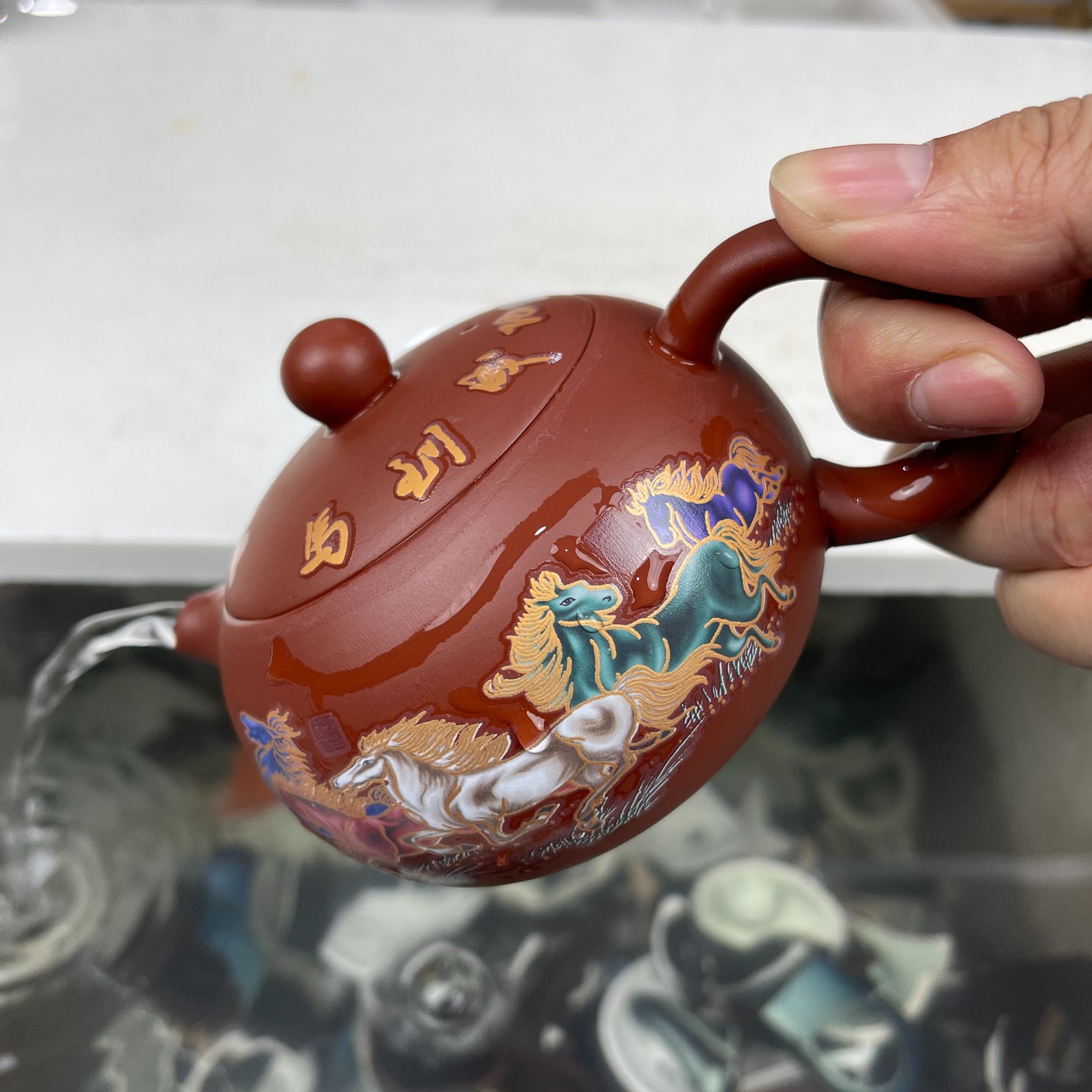 【闪购商品】马到成功朱泥大红袍西施壶M