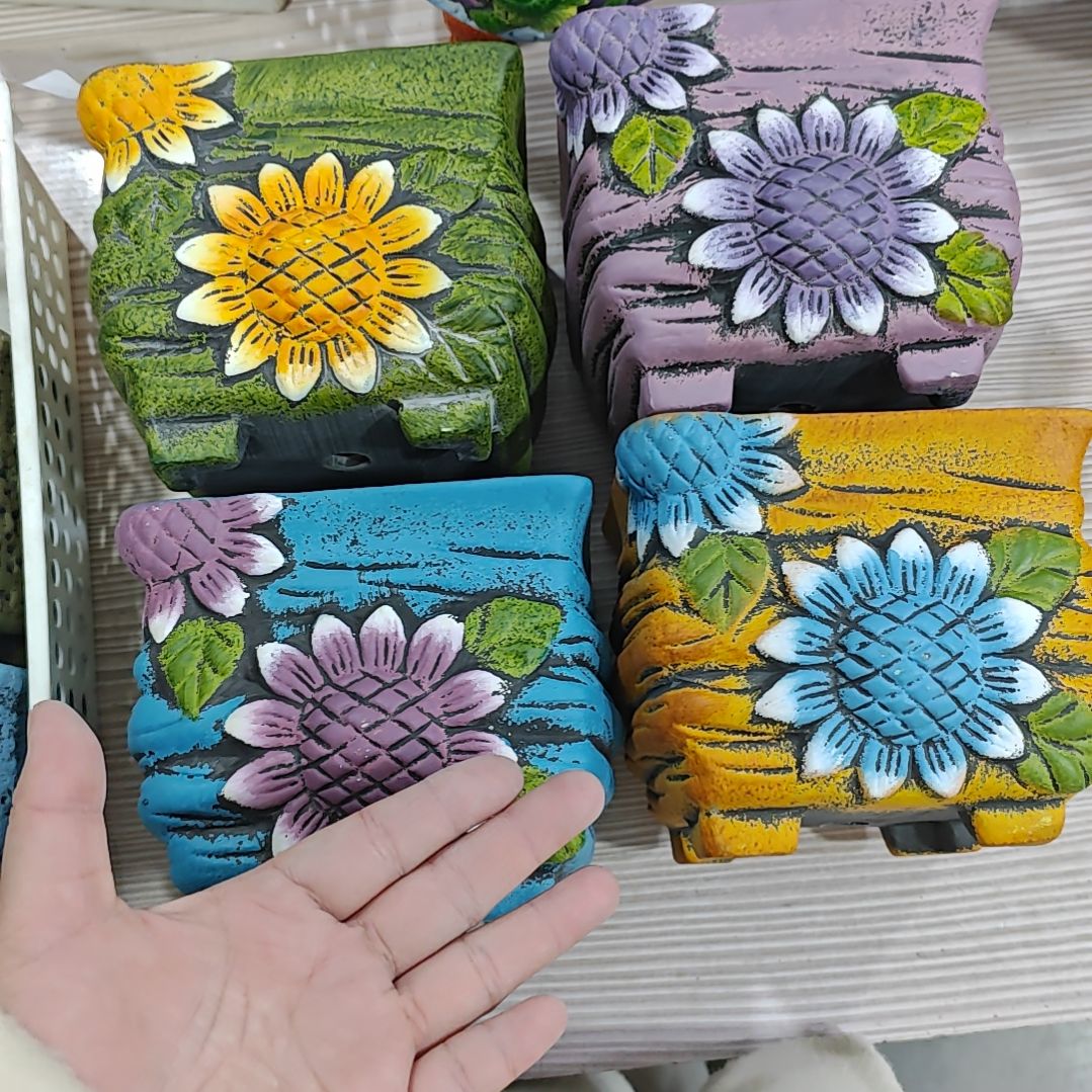 红陶吸水透气的白陶花盆凑满12发货