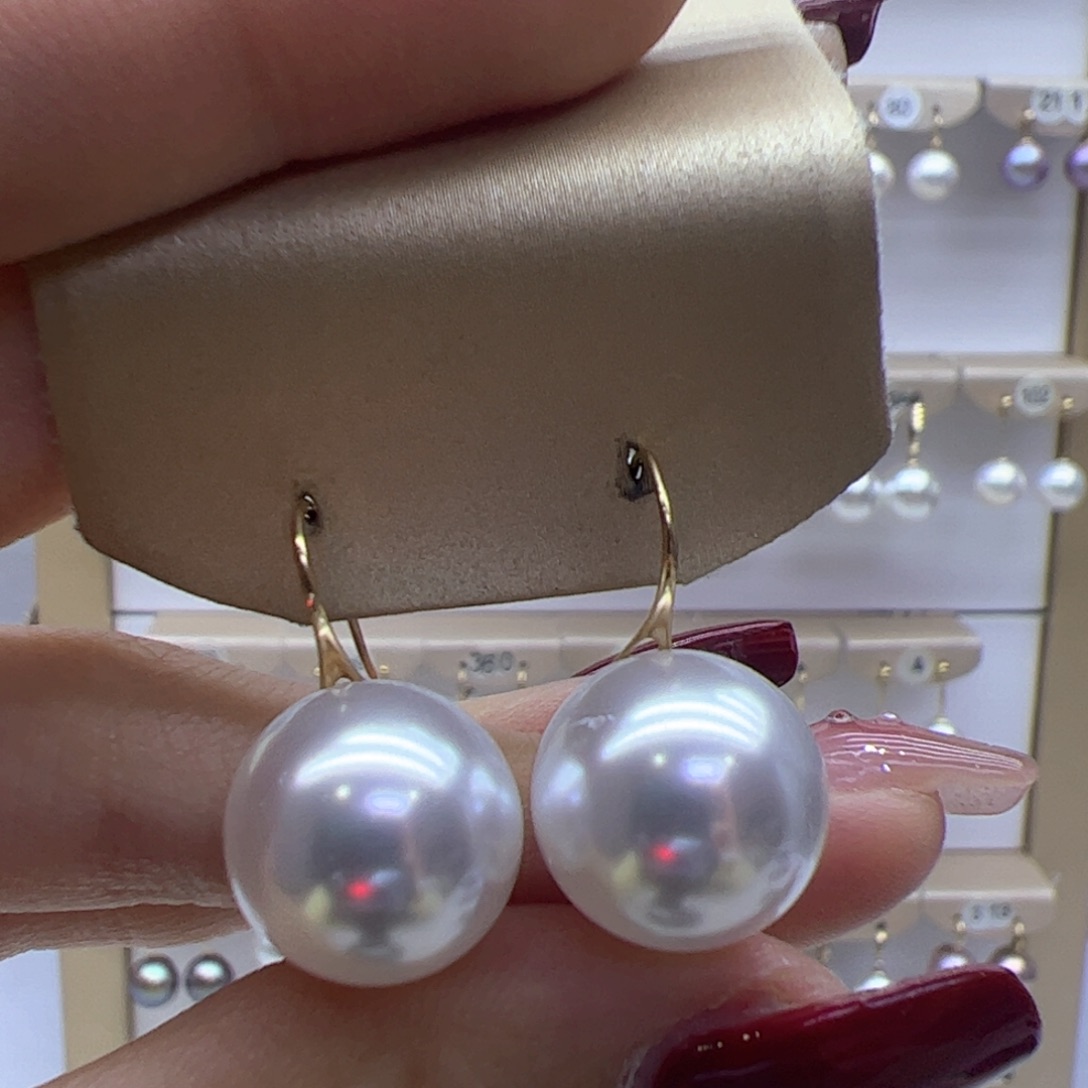 淡水珍珠耳饰18K金镶嵌