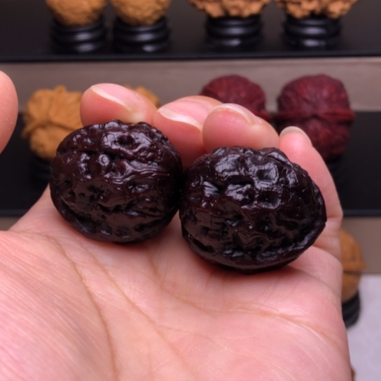 文玩核桃把件脑纹青蛙地闷17