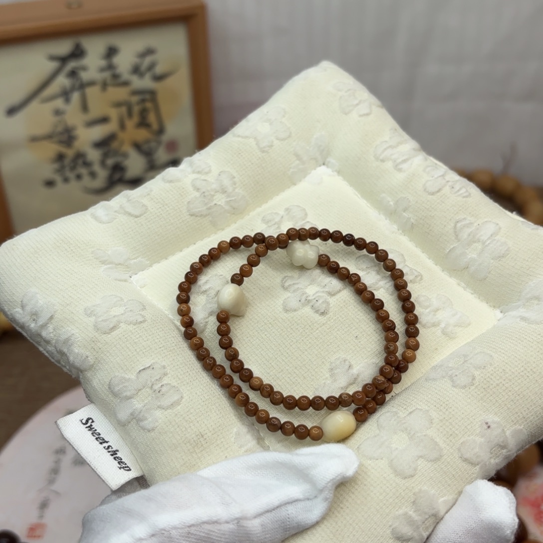 菩提根/象牙果吊坠4库克圆珠双圈682