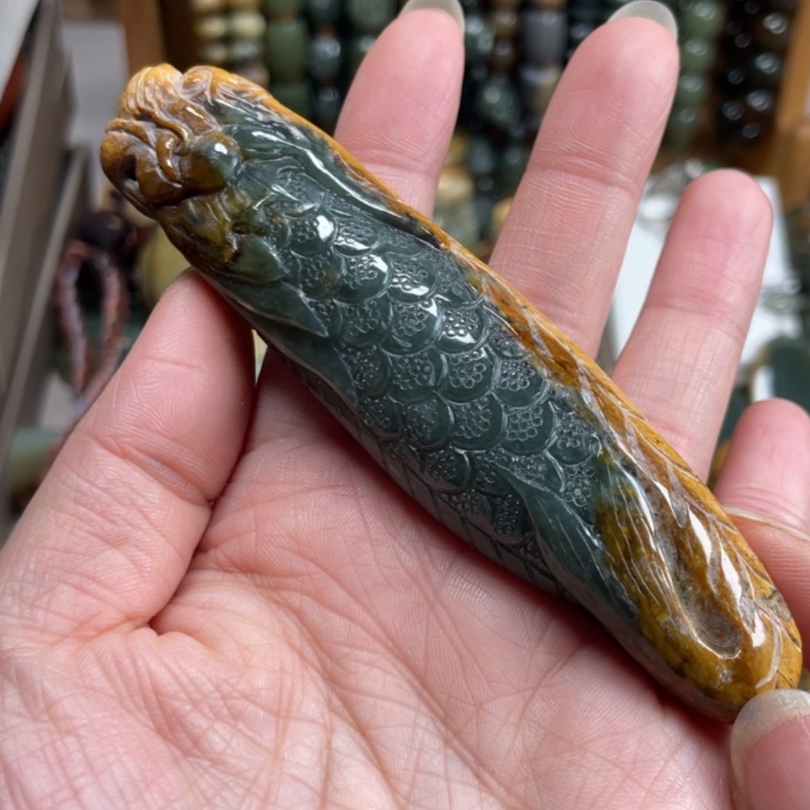 【闪购商品】岫岩河磨玉（透闪石质玉）手把件未镶嵌C**O