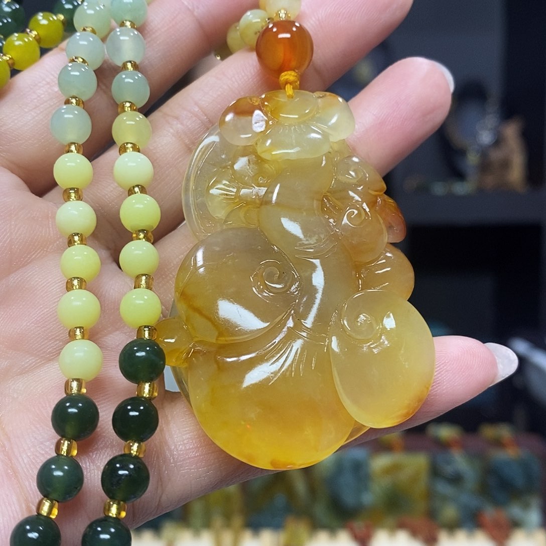 未镶嵌岫玉挂件吊坠项链