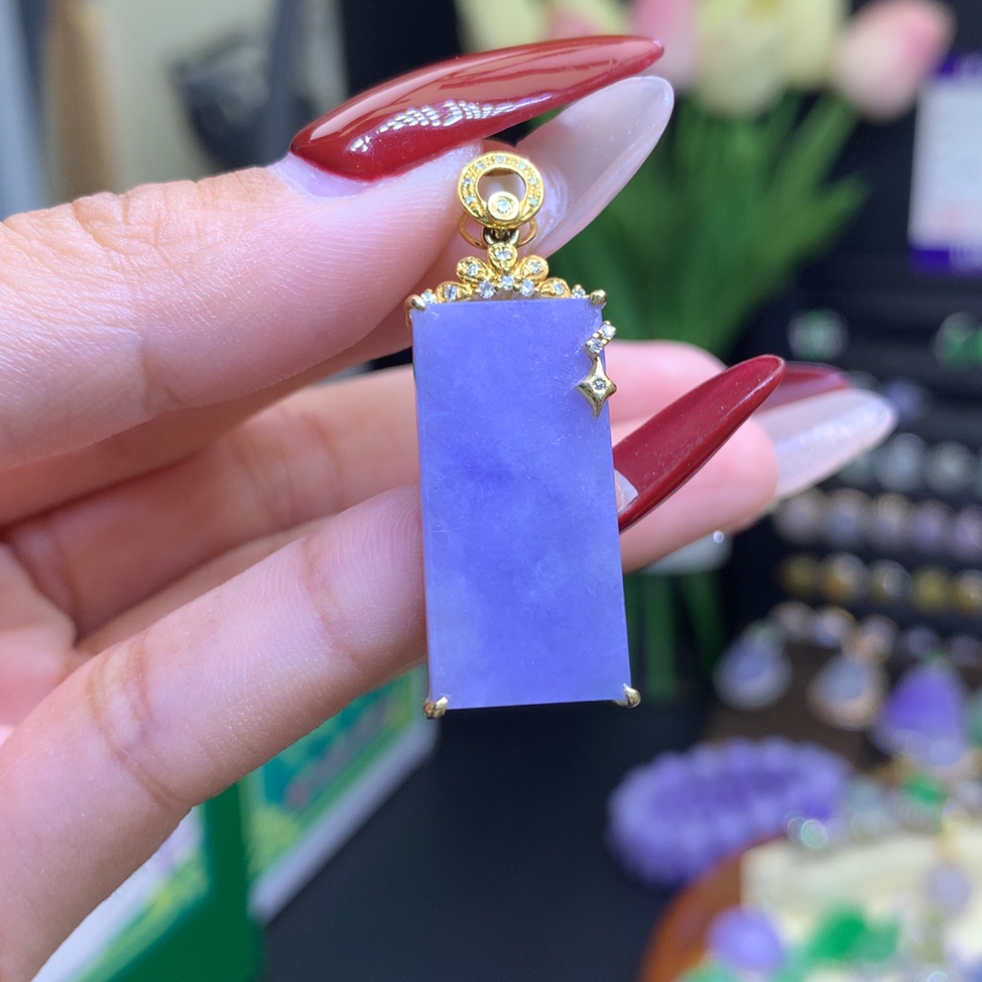 翡翠颈饰18K金镶嵌天然