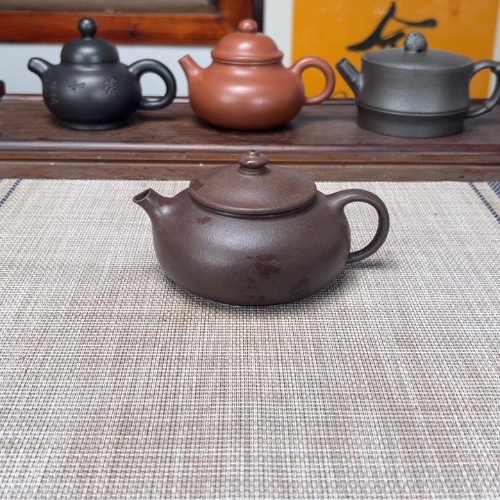 紫砂茶壶寒江紫泥