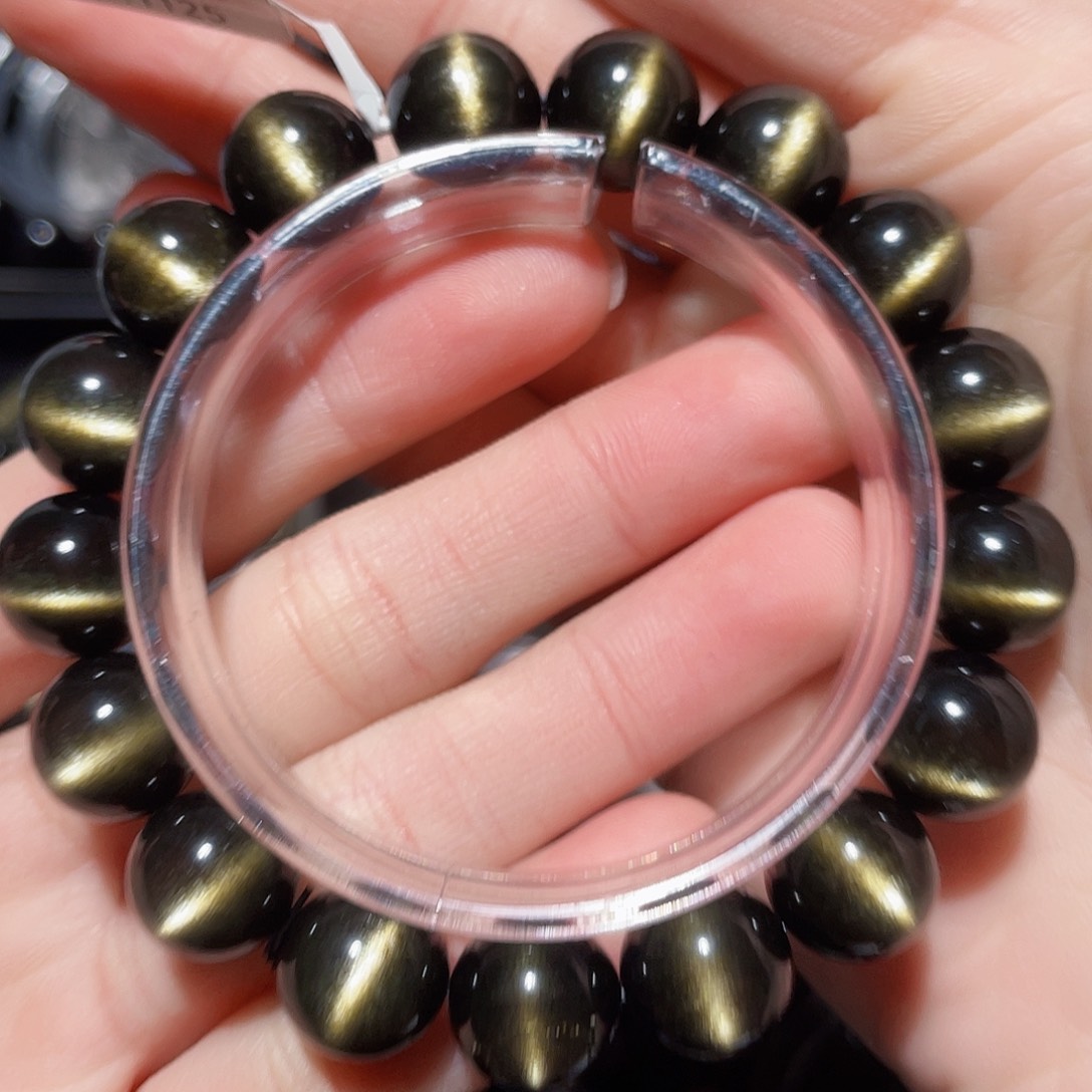 黑曜岩手链未镶嵌破*