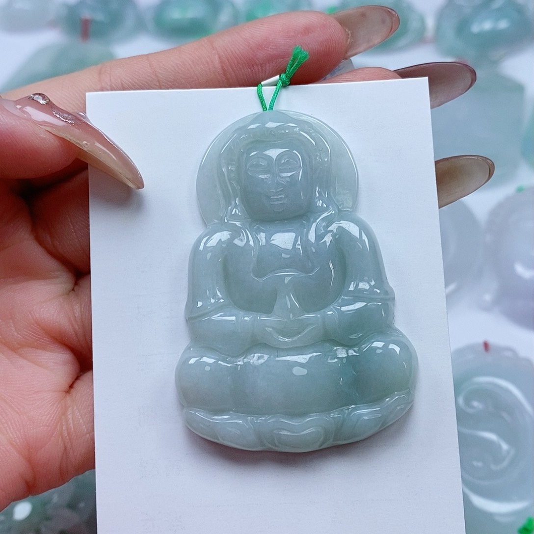 颈饰未镶嵌翡翠天然翡翠吊坠