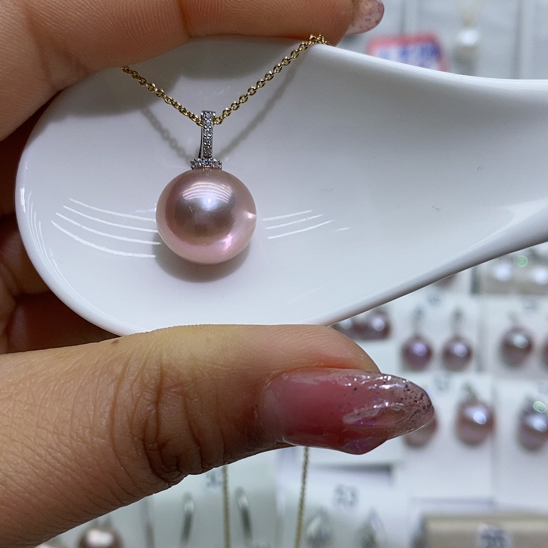 淡水珍珠吊坠(不含链)银S925镶嵌