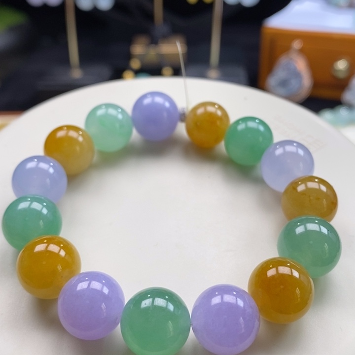 翡翠吊坠(不含链)未镶嵌翡翠浓彩多宝手串