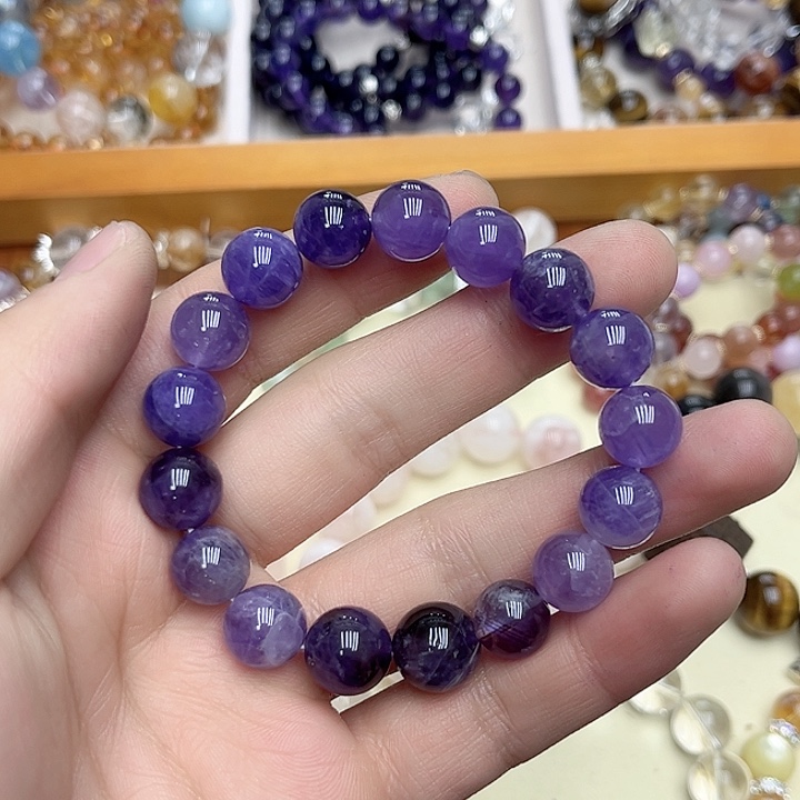 水晶手链未镶嵌紫素圈