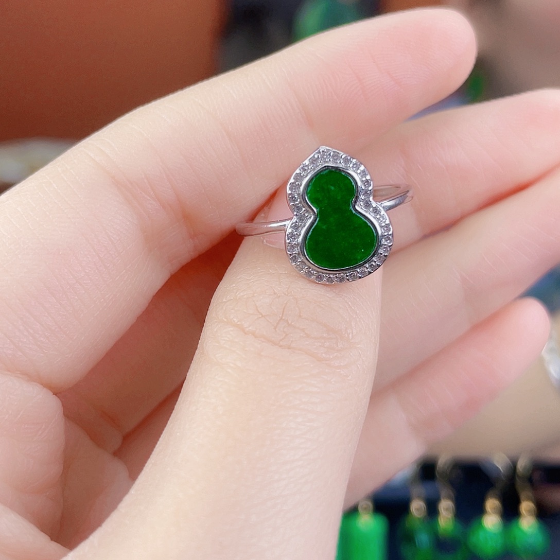 翡翠银S925镶嵌耳饰