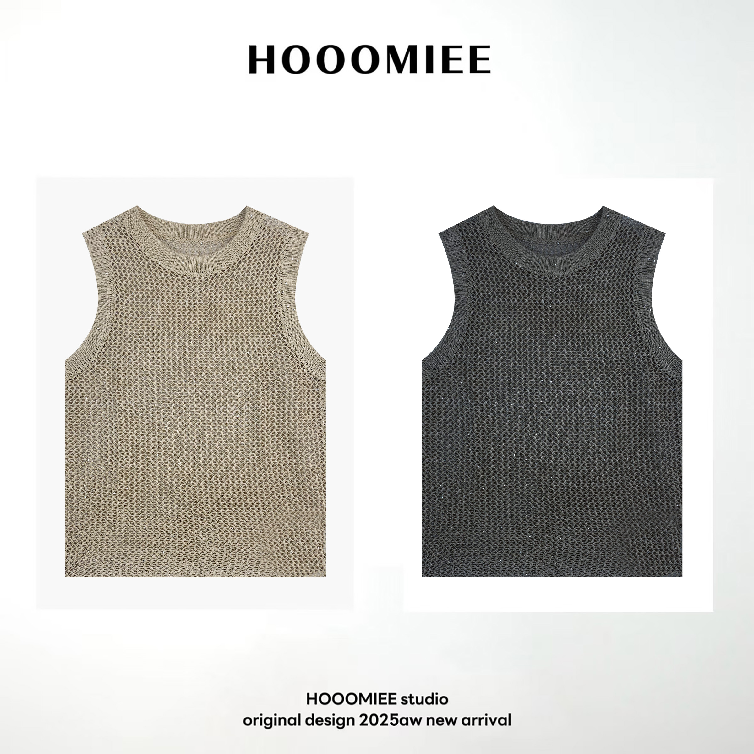 Hooomiee立体气质日常修生百搭镂空女士背心CQ25154