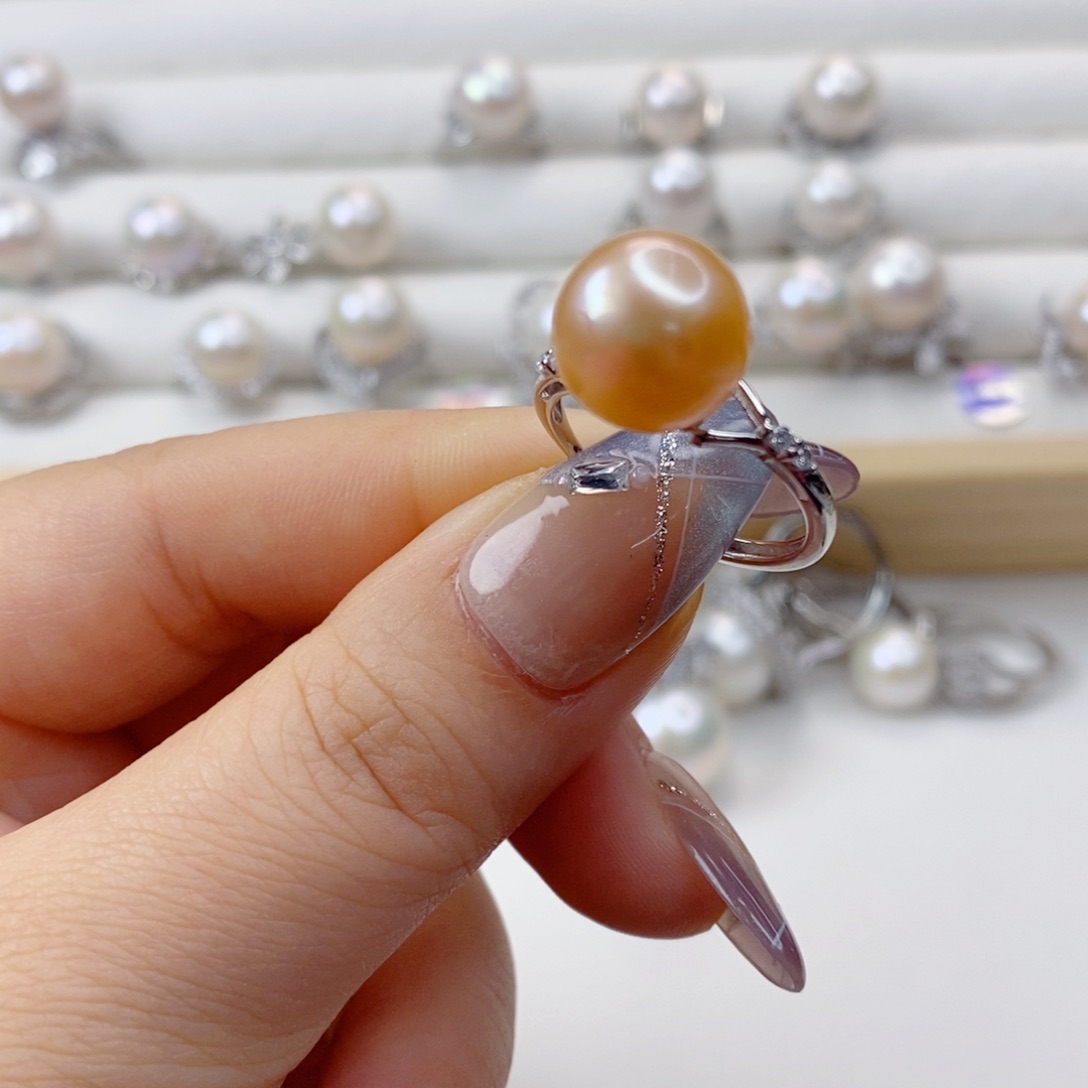 淡水珍珠戒指银S925镶嵌