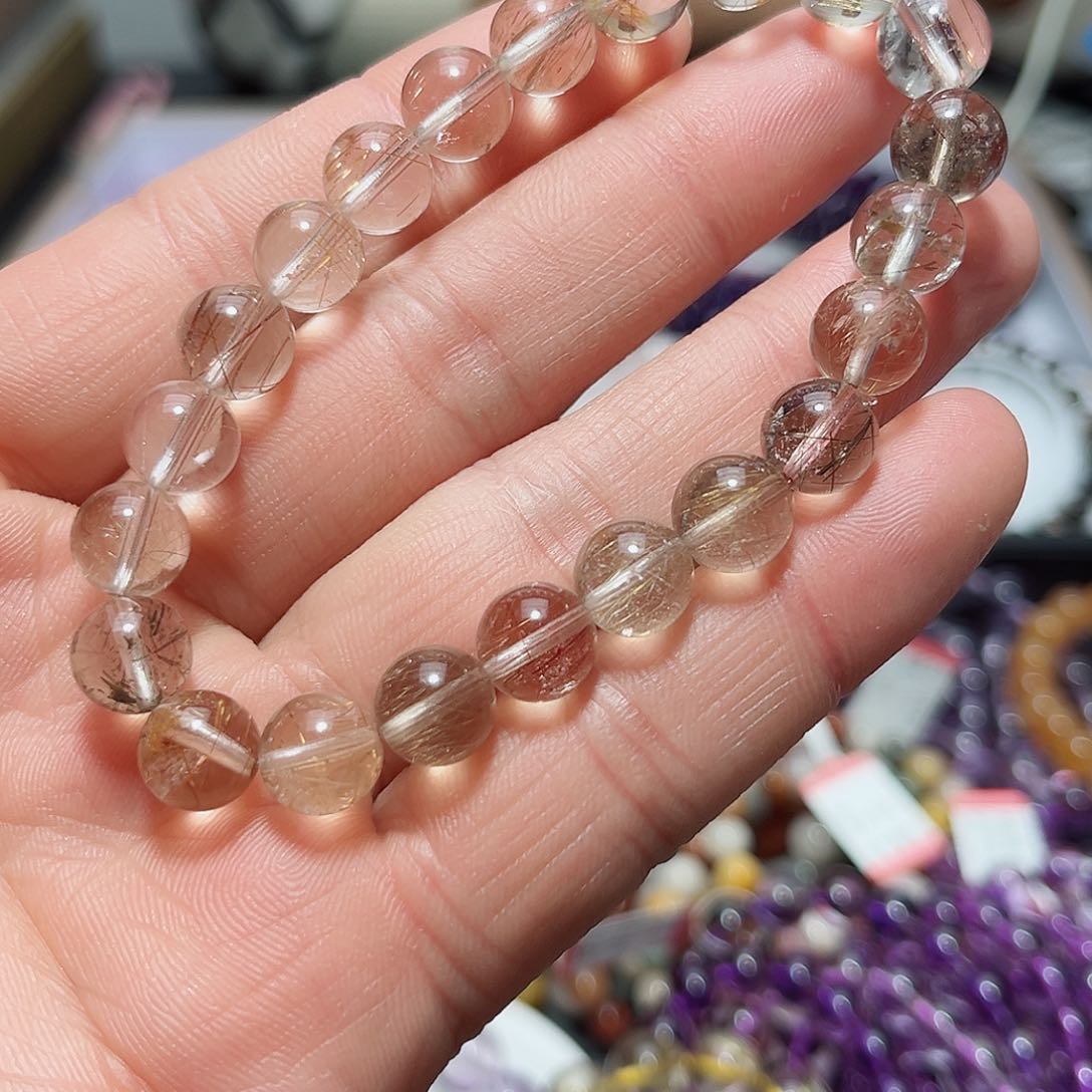 水晶手链未镶嵌彩发9mm