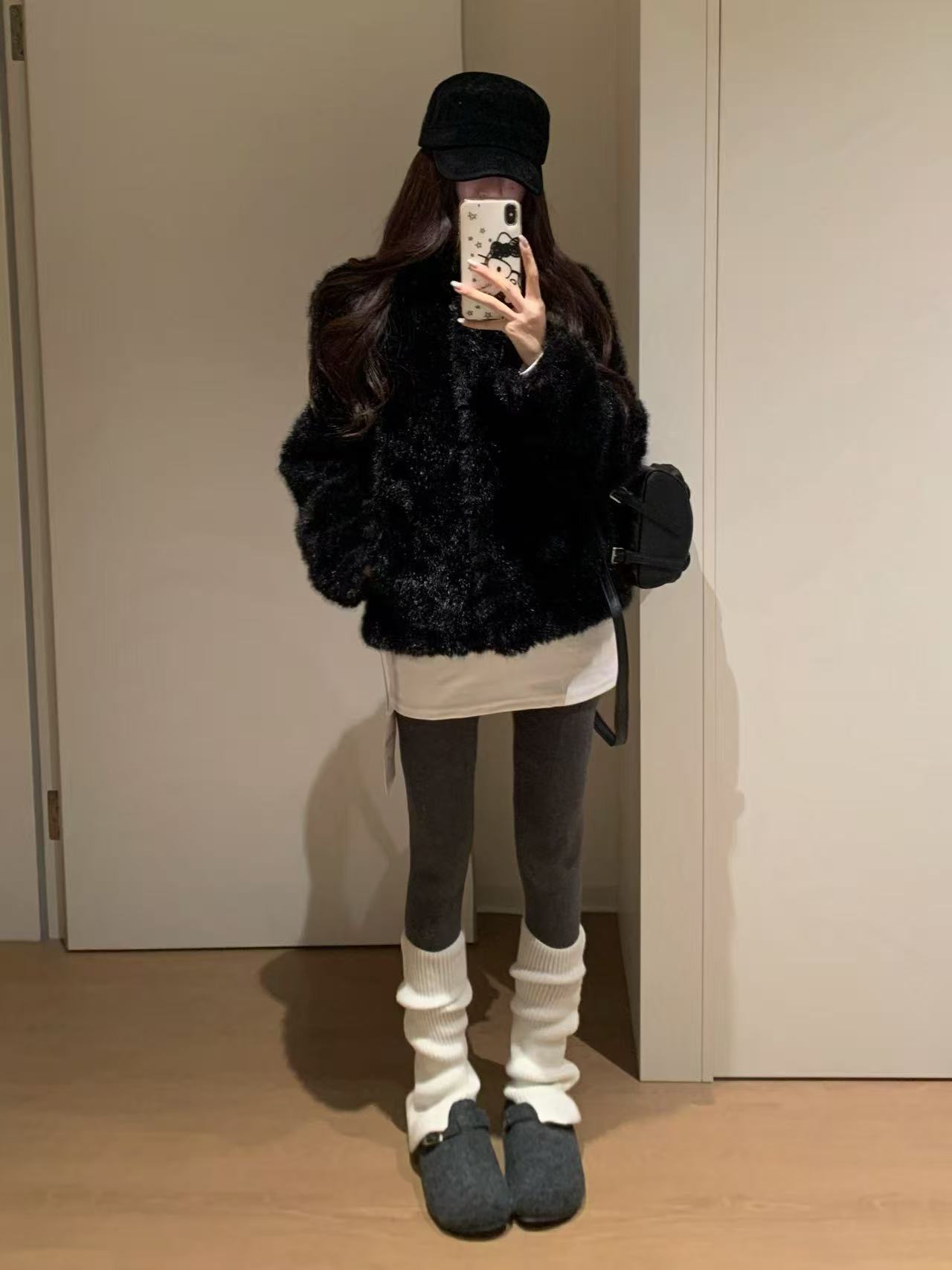 人造皮草 冬日清潭洞 du家开版！小立领冬季新款环保皮草外套