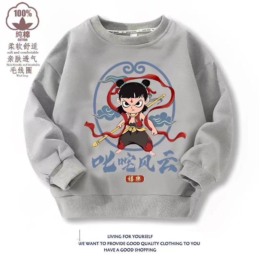 L春秋运动风中性秋冬A类薄款卫衣上衣印花国潮秋季舒适套头