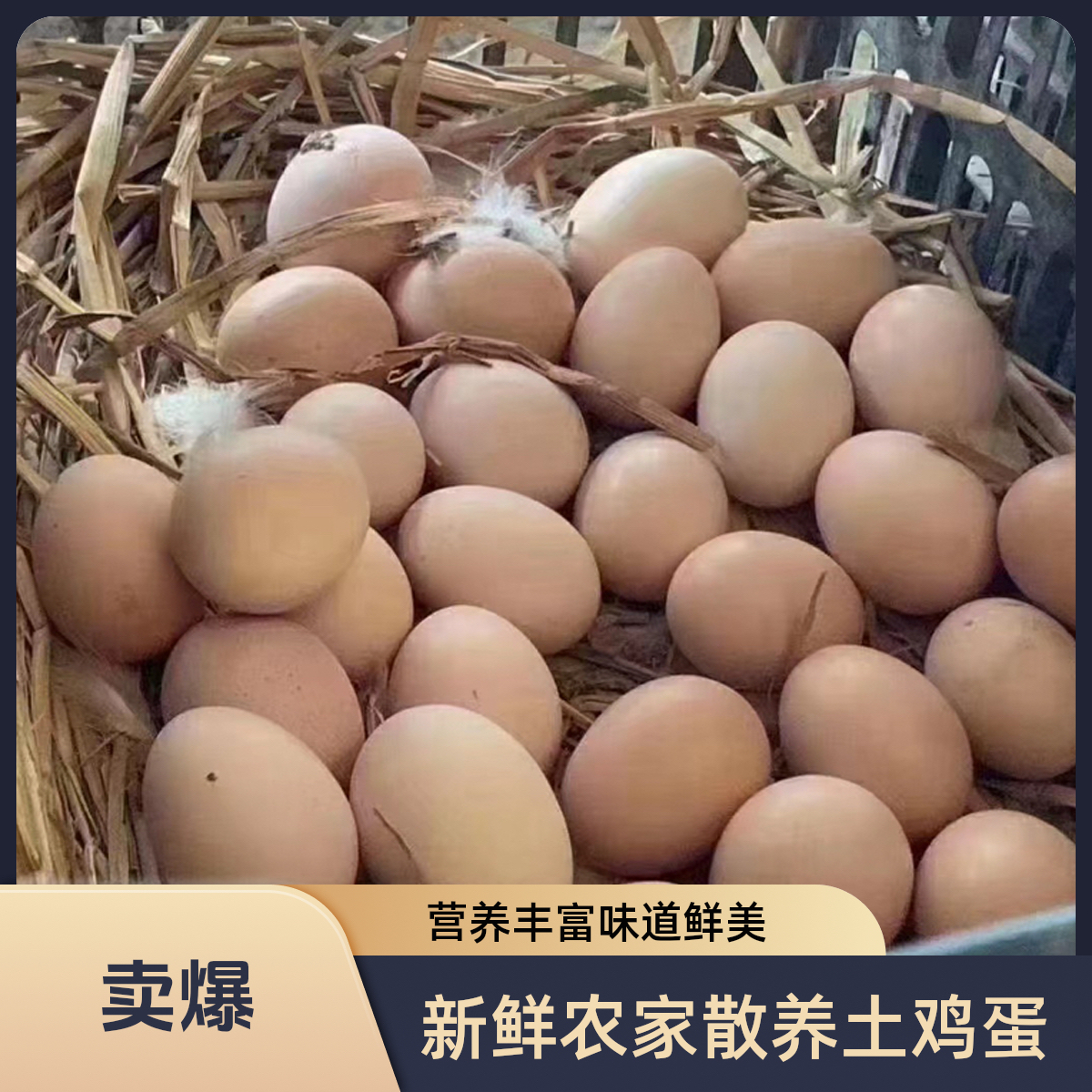 一箱30枚单颗45g农家新鲜土鸡蛋谷物喂养破损包赔