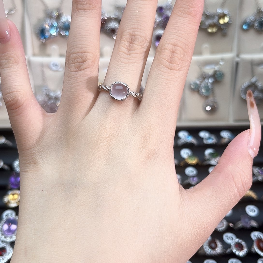 银S925镶嵌戒指烟晶