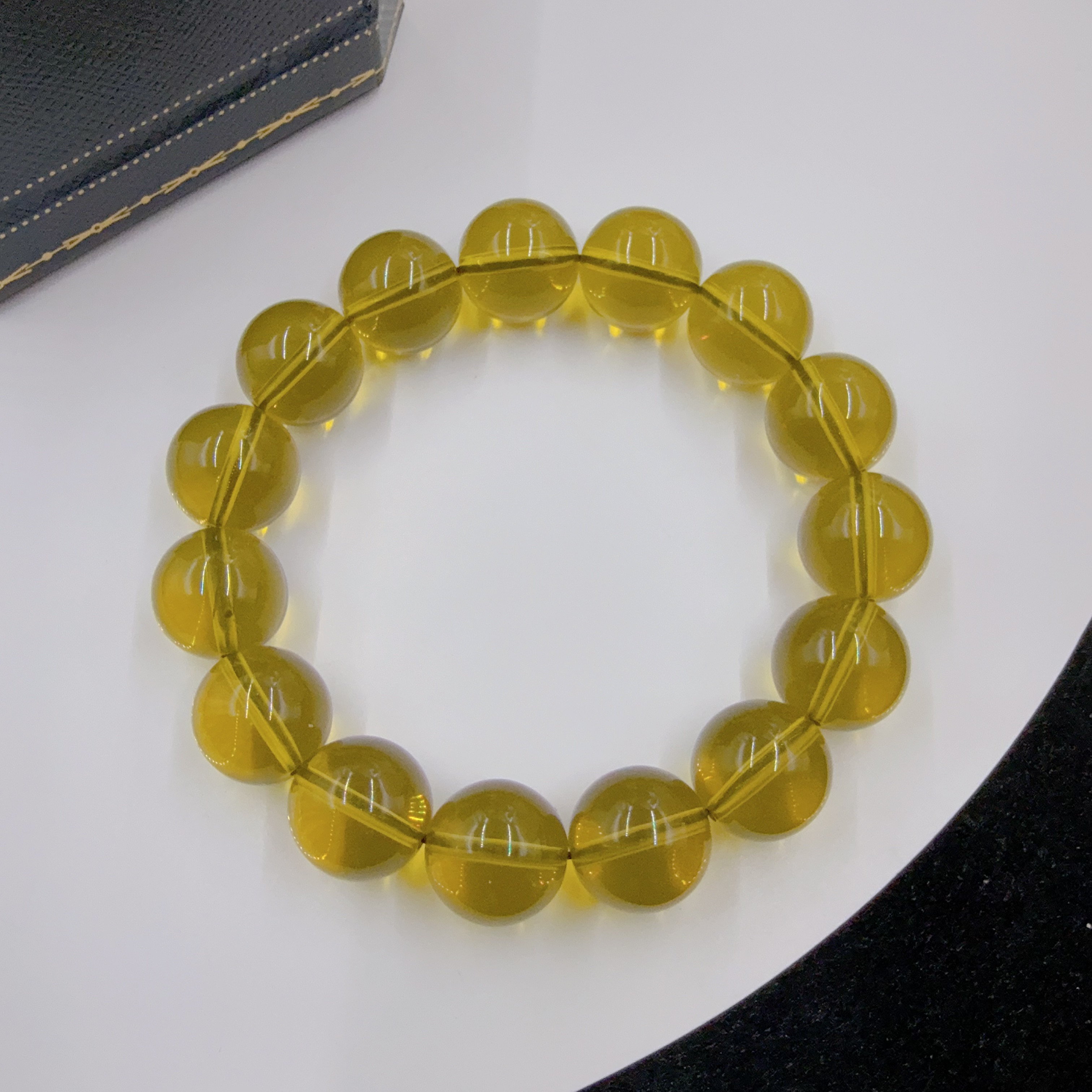 4523  黄色圆珠珠手串百搭多样性发货