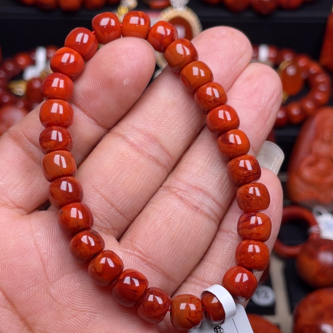 南红玛瑙珠宝奇石未镶嵌单圈7➕