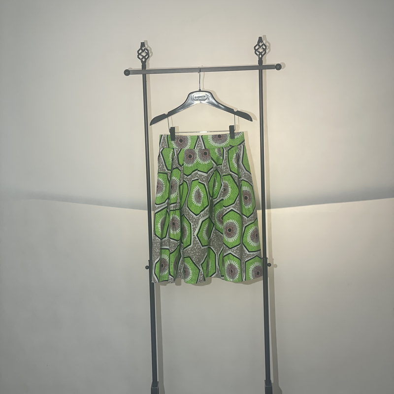 no退换哥家专柜正品 半身裙时尚休闲绿色夏季复古印花1001-200197