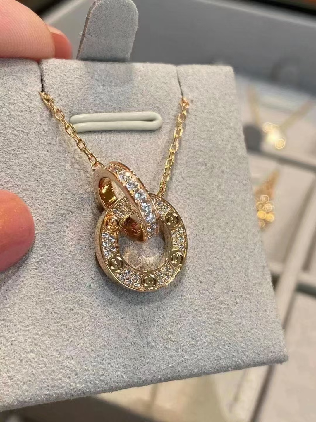 (雅雅精选）18K金双环饼项链GLD