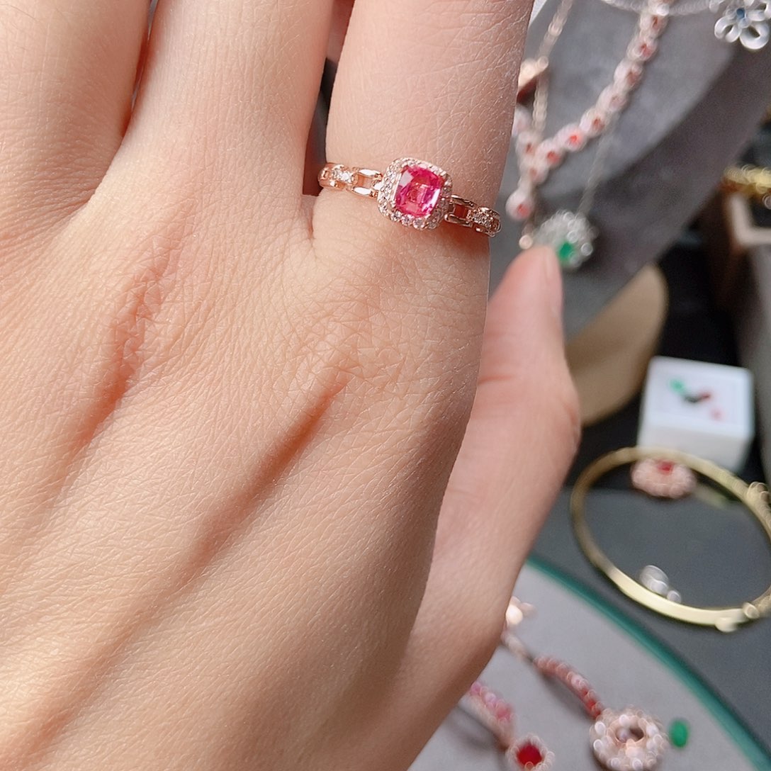 尖晶石戒指 银S925镶嵌