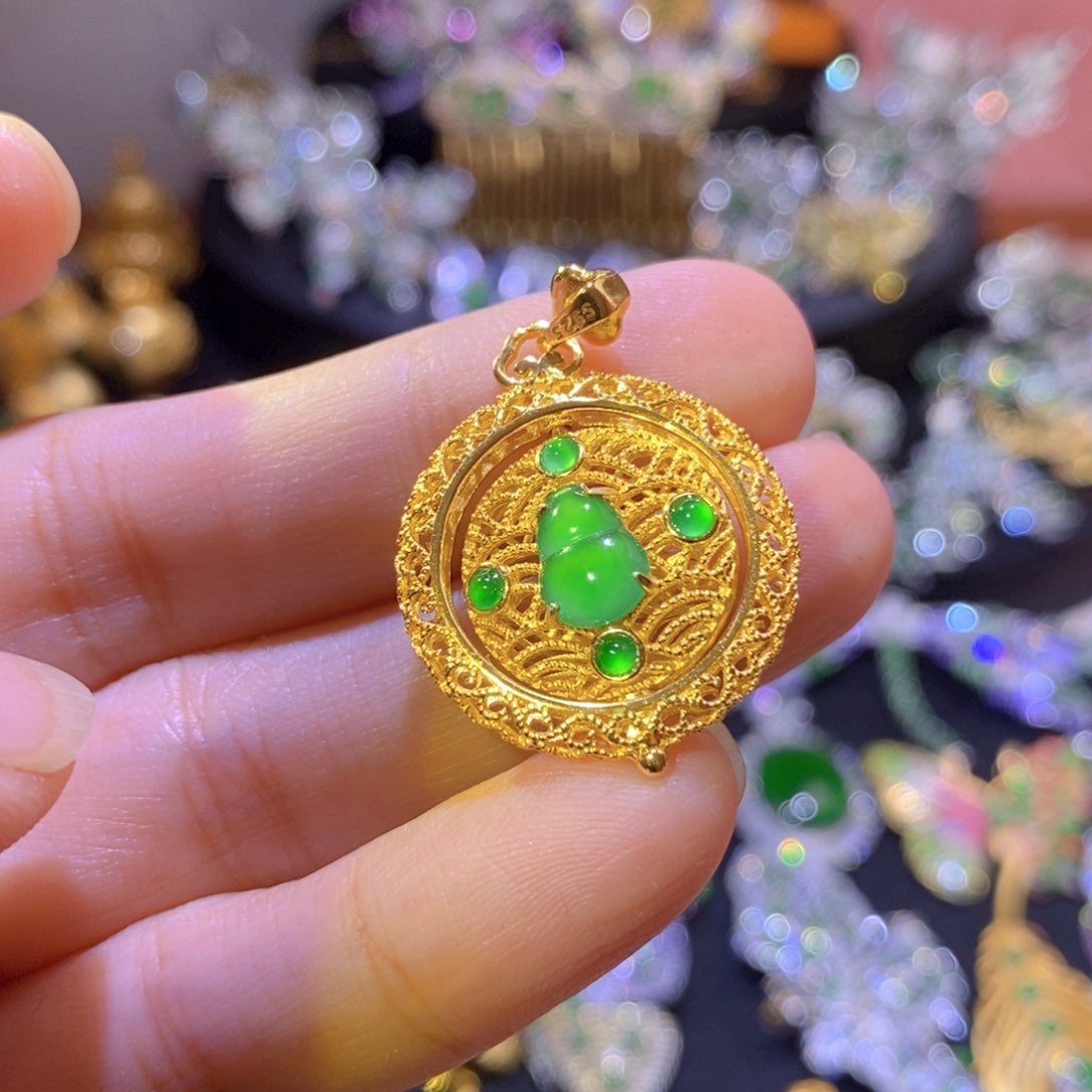 翡翠银S925镶嵌项圈