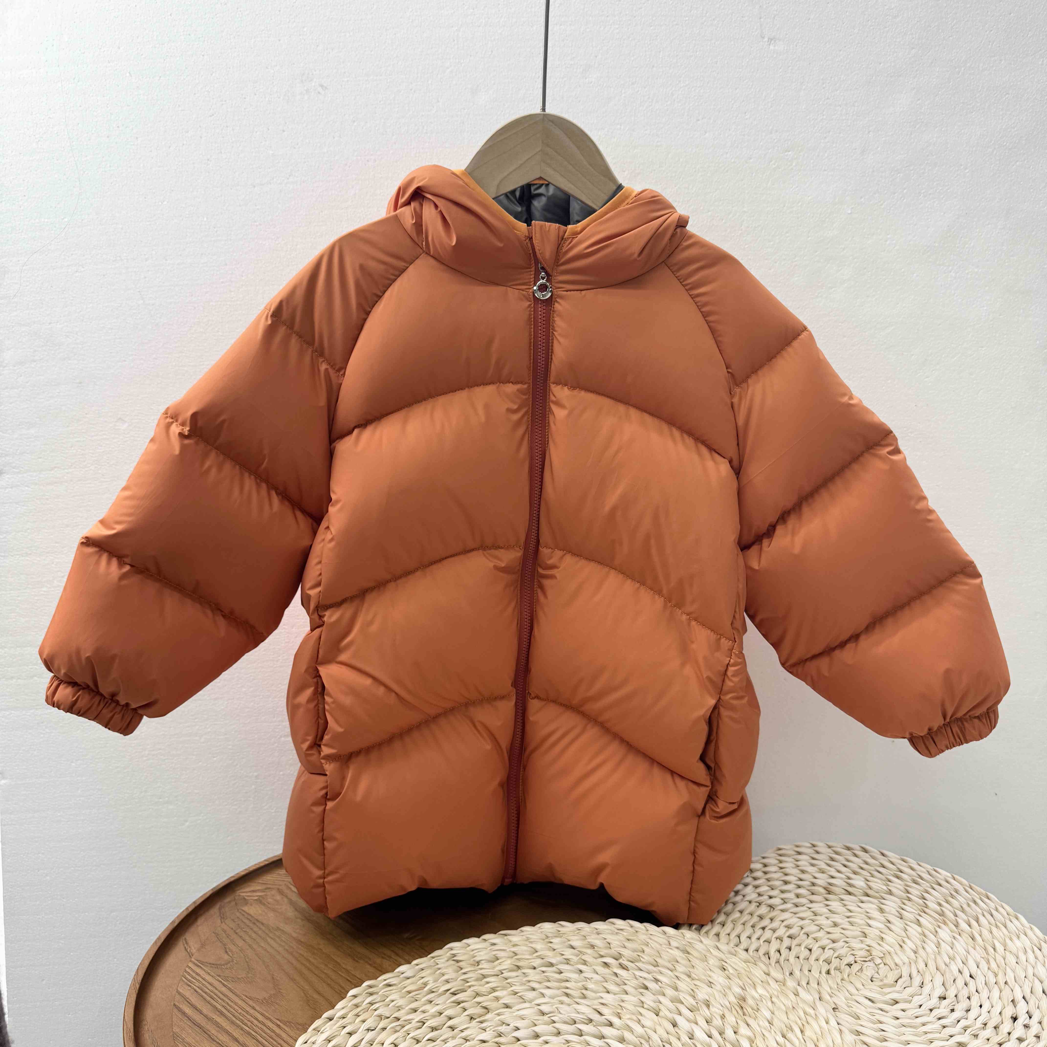 婴格朗迪E79中长款羽绒服白鸭绒童装男女童冬季外套