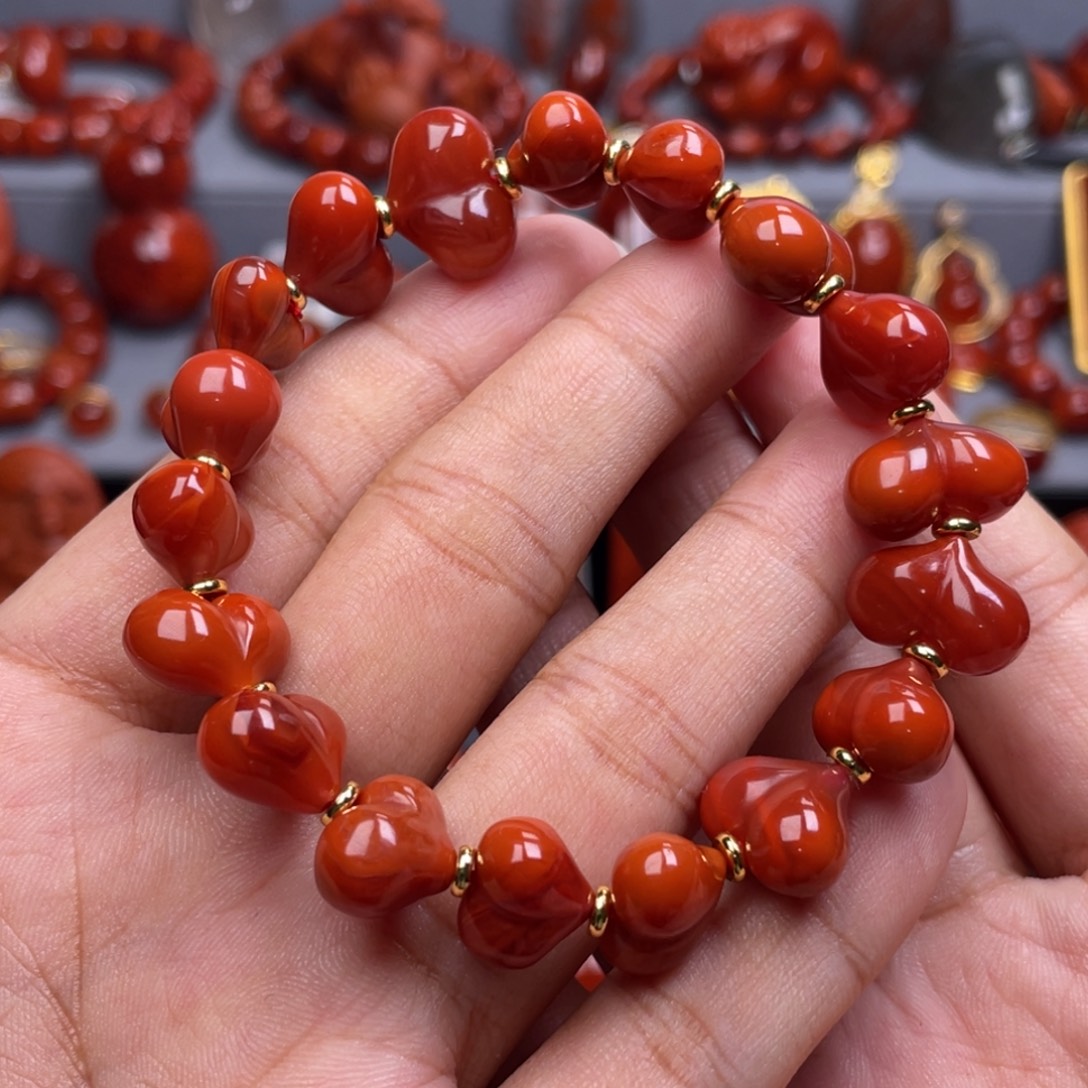 南红玛瑙未镶嵌珠宝奇石手串