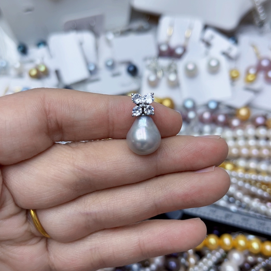 淡水珍珠颈饰银S925镶嵌