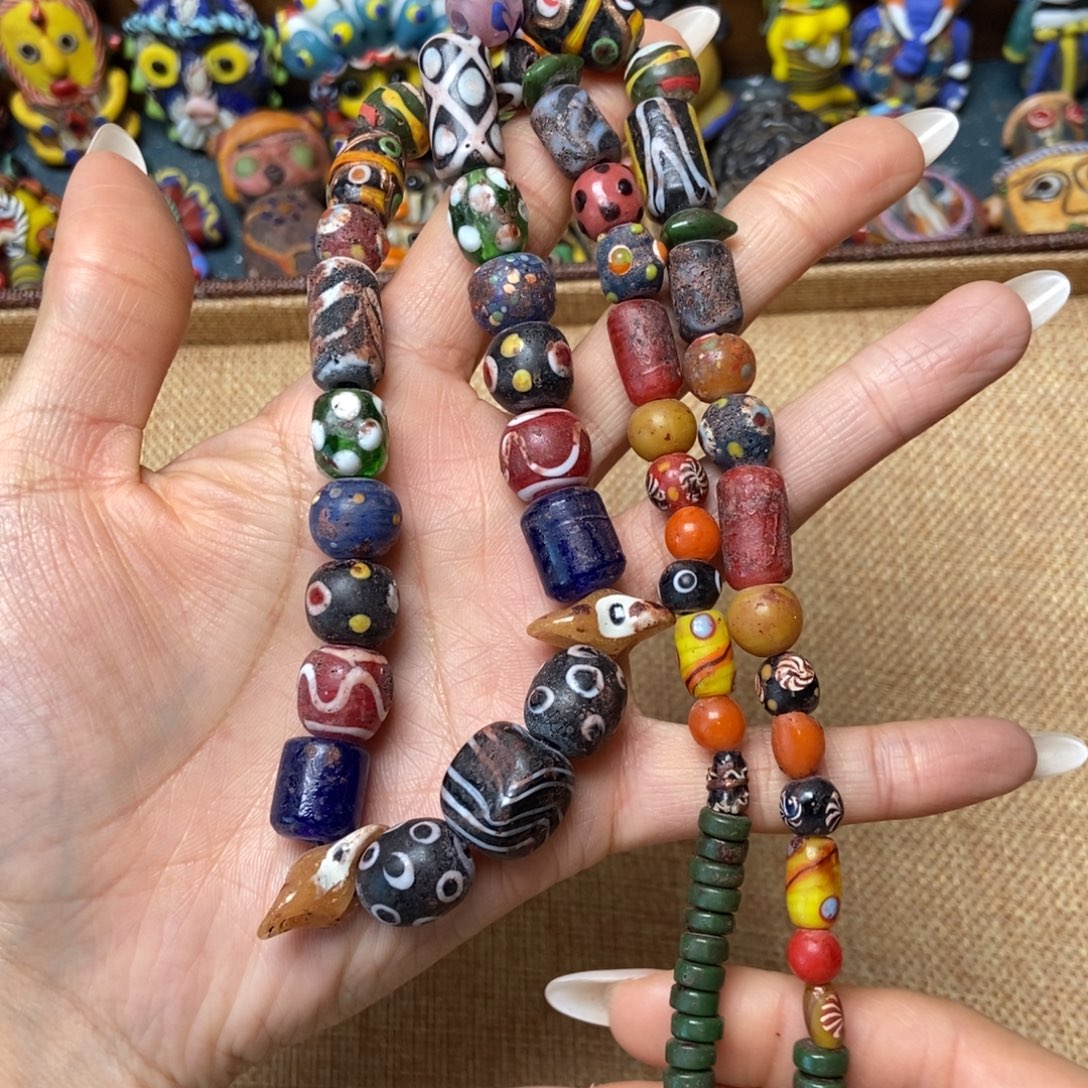 颈饰琉璃老琉璃链子