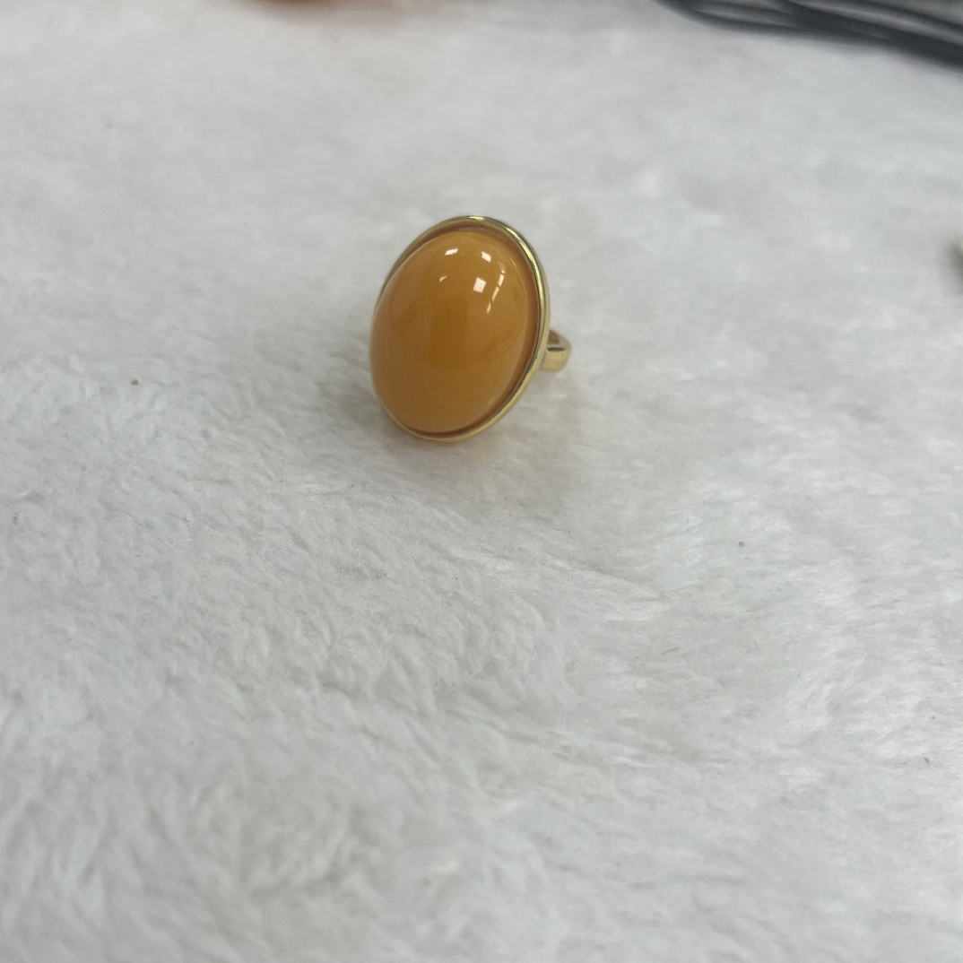 W00古巴新蜜大蛋面戒指