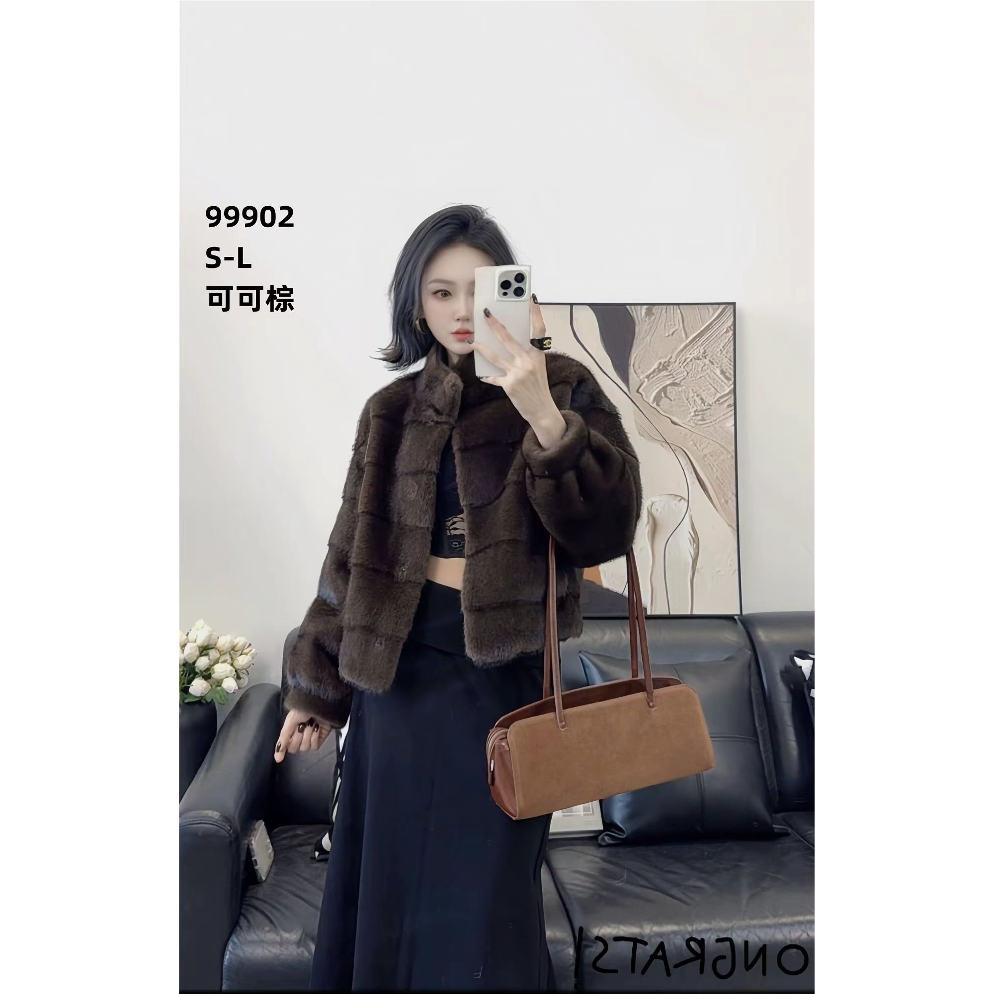 【立领小香貂】冬季爆款横排短款一体外套时尚都市气质