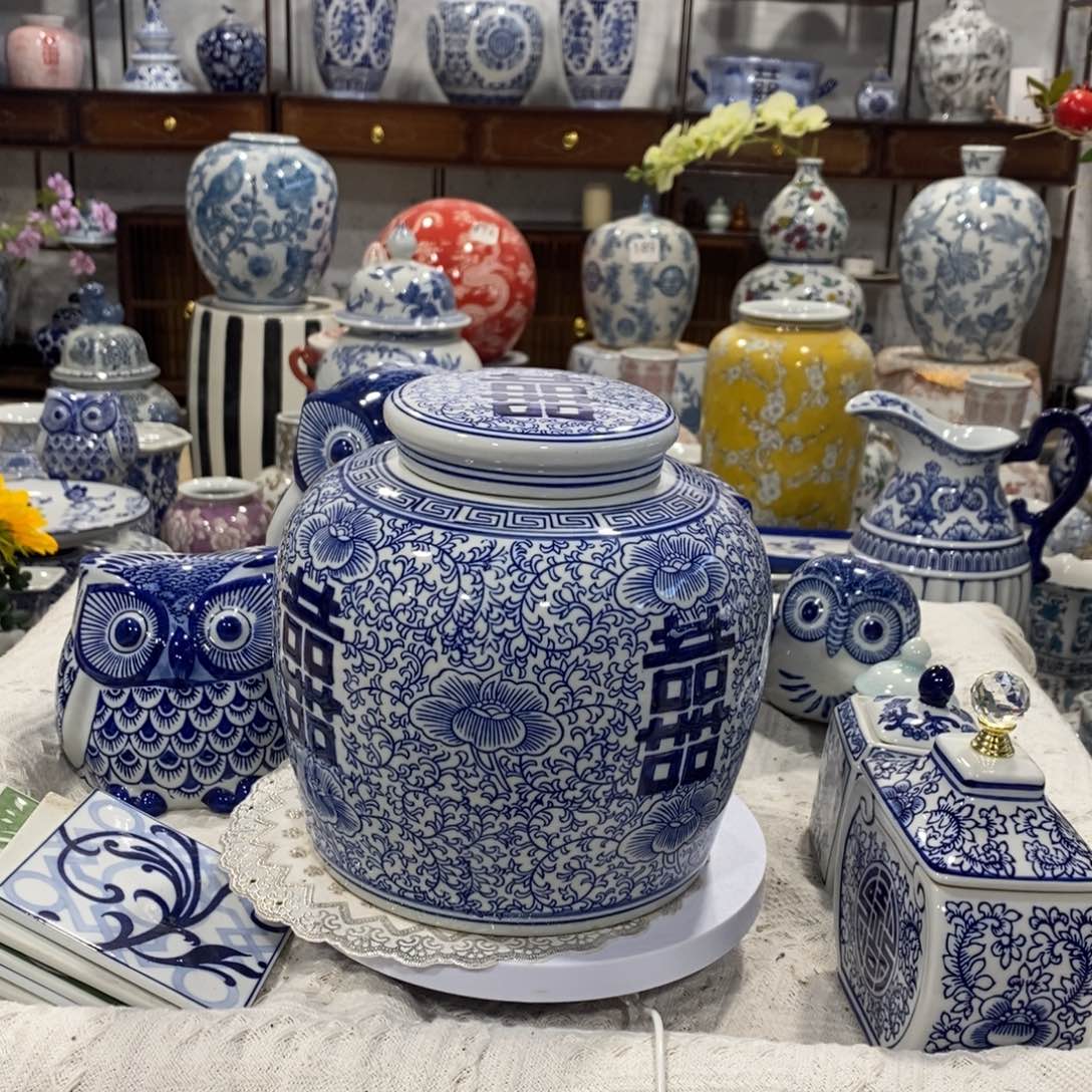 【闪购商品】摆件双喜罐子摆件……