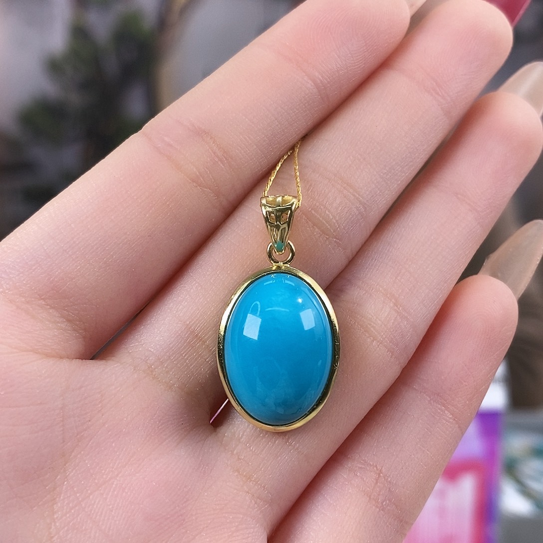 绿松石银S925镀金镶嵌珠宝奇石