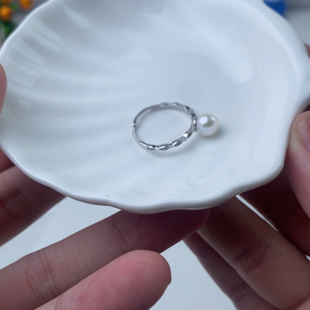 银S925镶嵌项链淡水珍珠