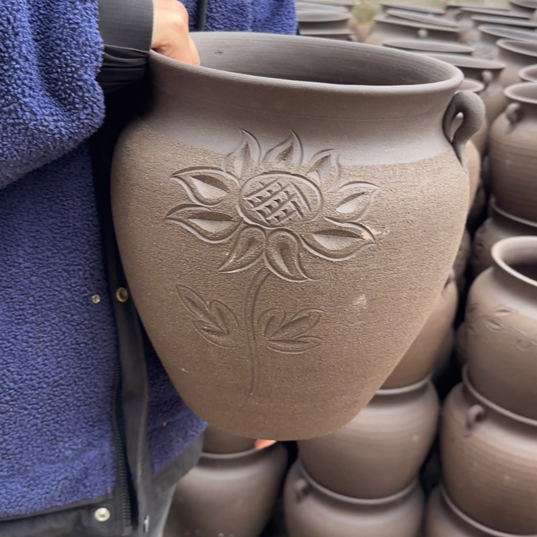紫砂花盆口25高30宜兴紫砂