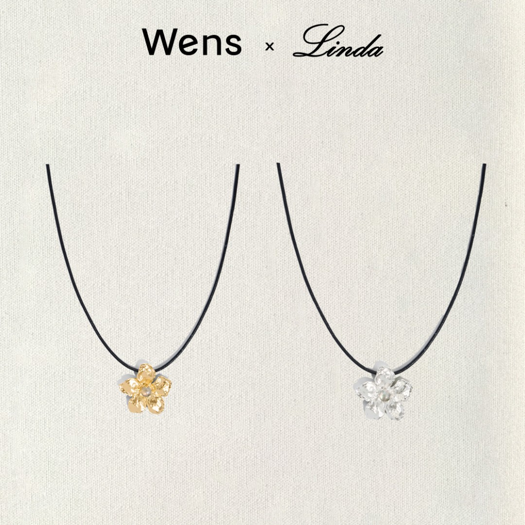 Wens/吻斯 铜合金项链 花神系列花朵造型多种戴法皮绳项链百搭