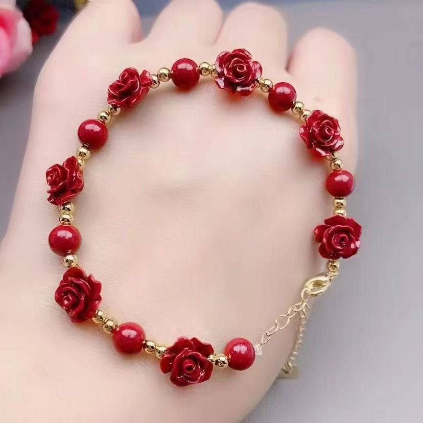 非金属布艺手链 【玫瑰花手链】 单圈