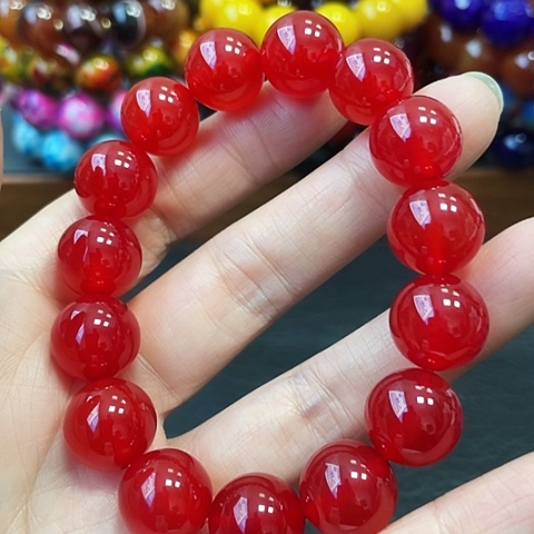 玛瑙未镶嵌手饰鸽血红14