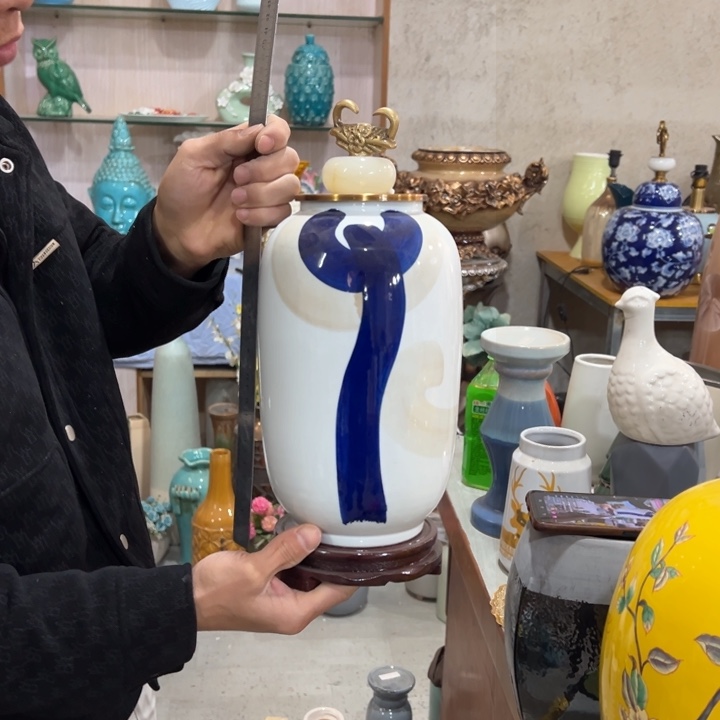 摆件高度35厘米口径8厘米微瑕捡漏
