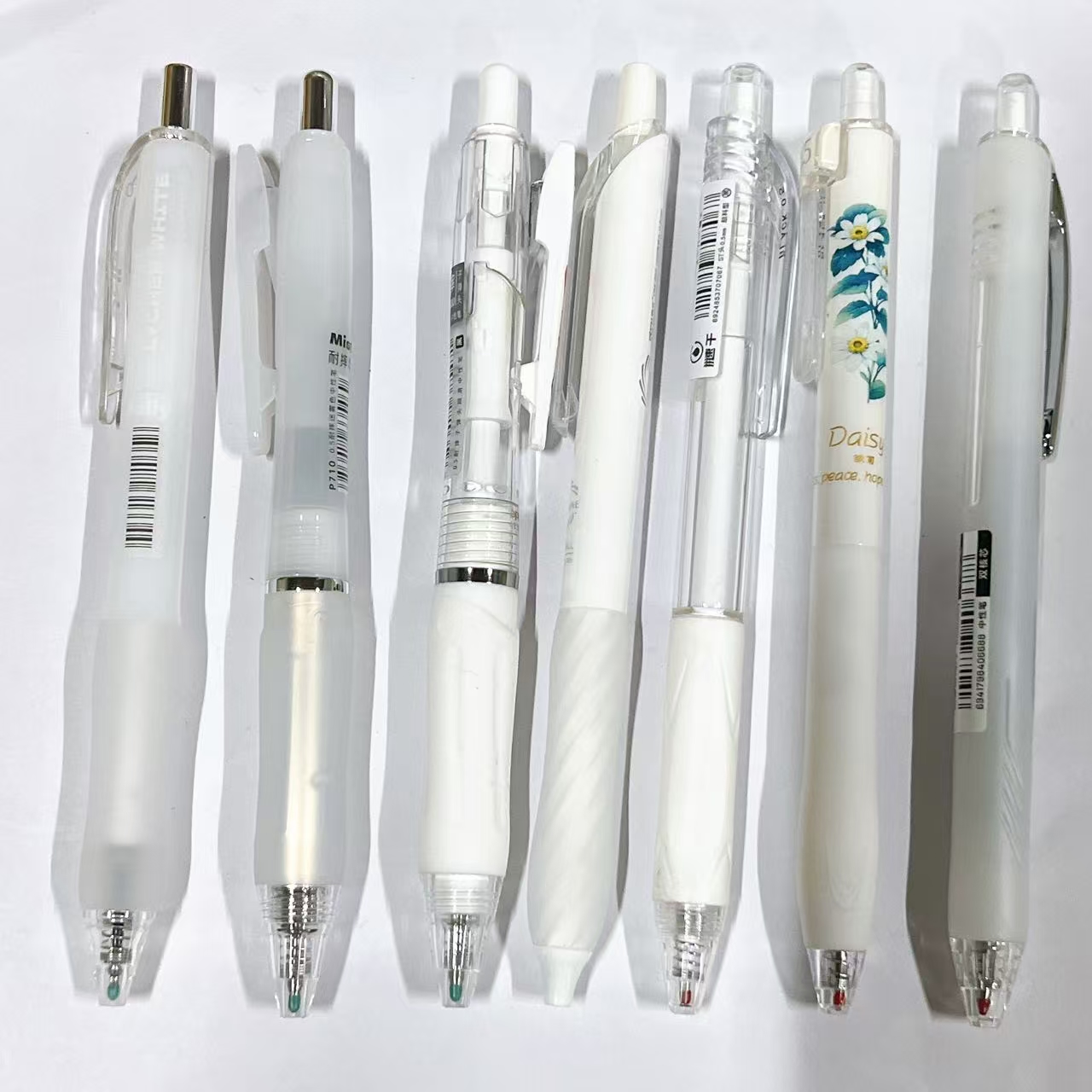 【黑墨-7支】A11白杆,迷雾果冻红羽毛花语灵感,掉封蜡不售后