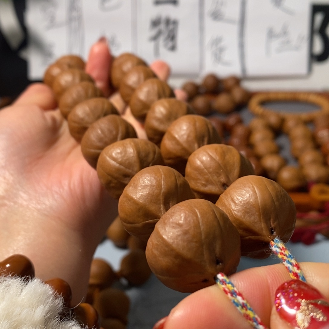 橄榄核手串3222精品老树王铁核18颗+鬼脸