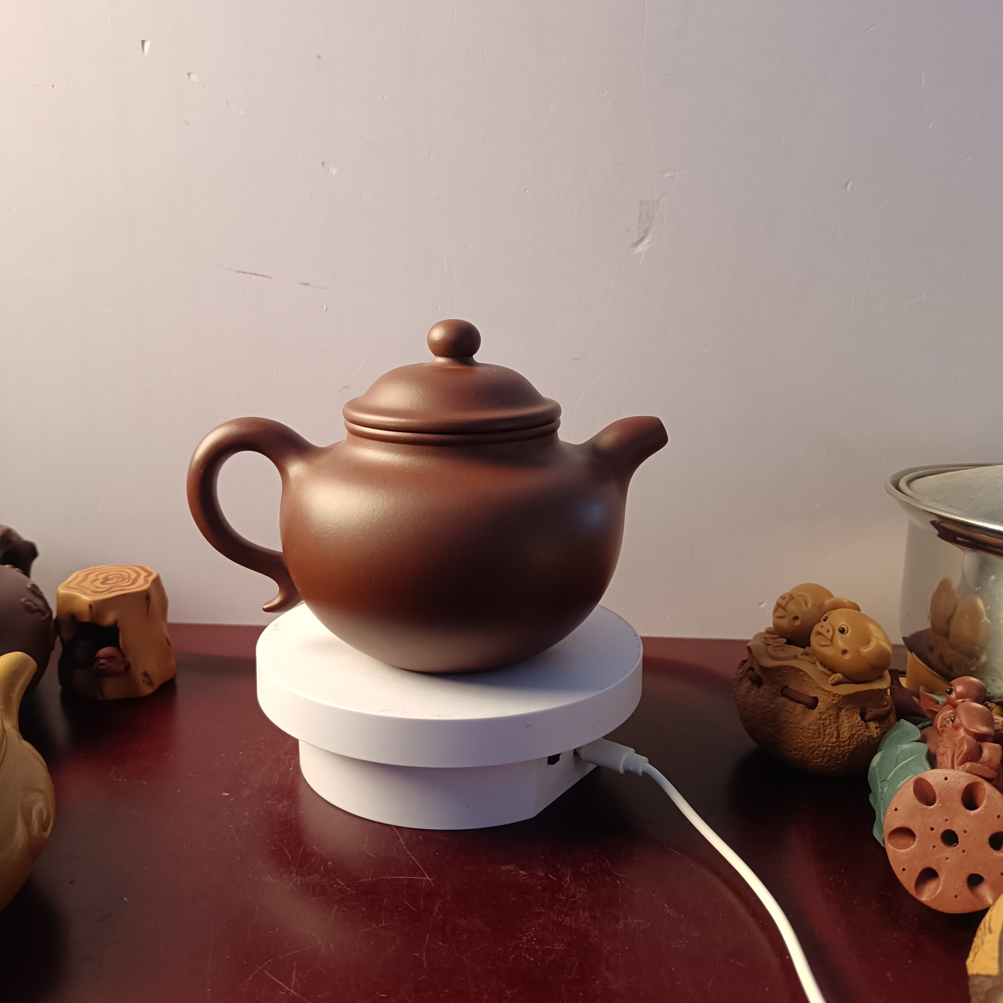 精品原矿紫砂老紫泥料，莲子壶，做工精细，