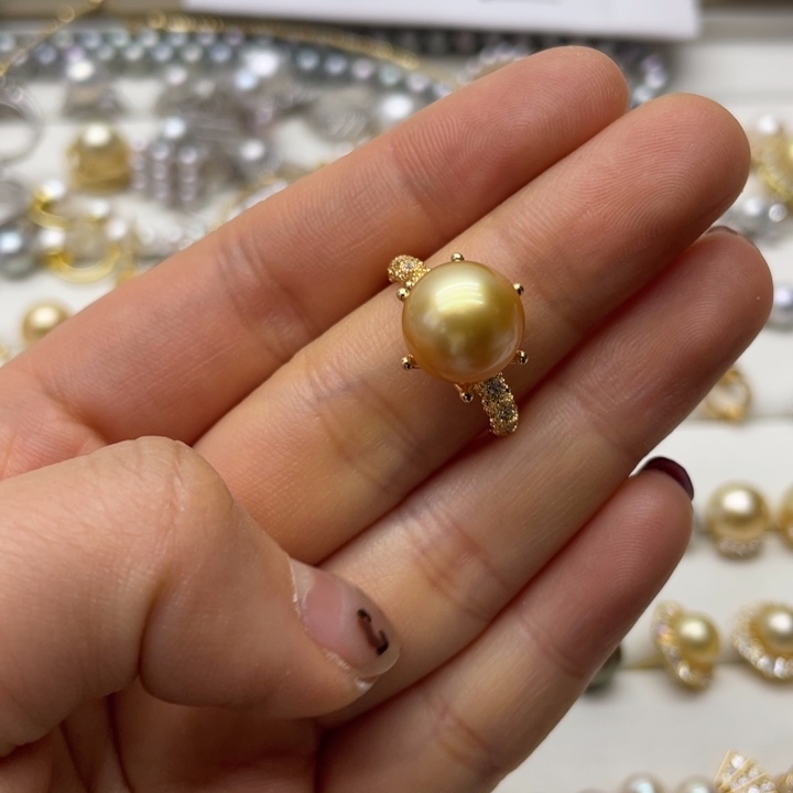 海水珍珠戒指银S925镶嵌