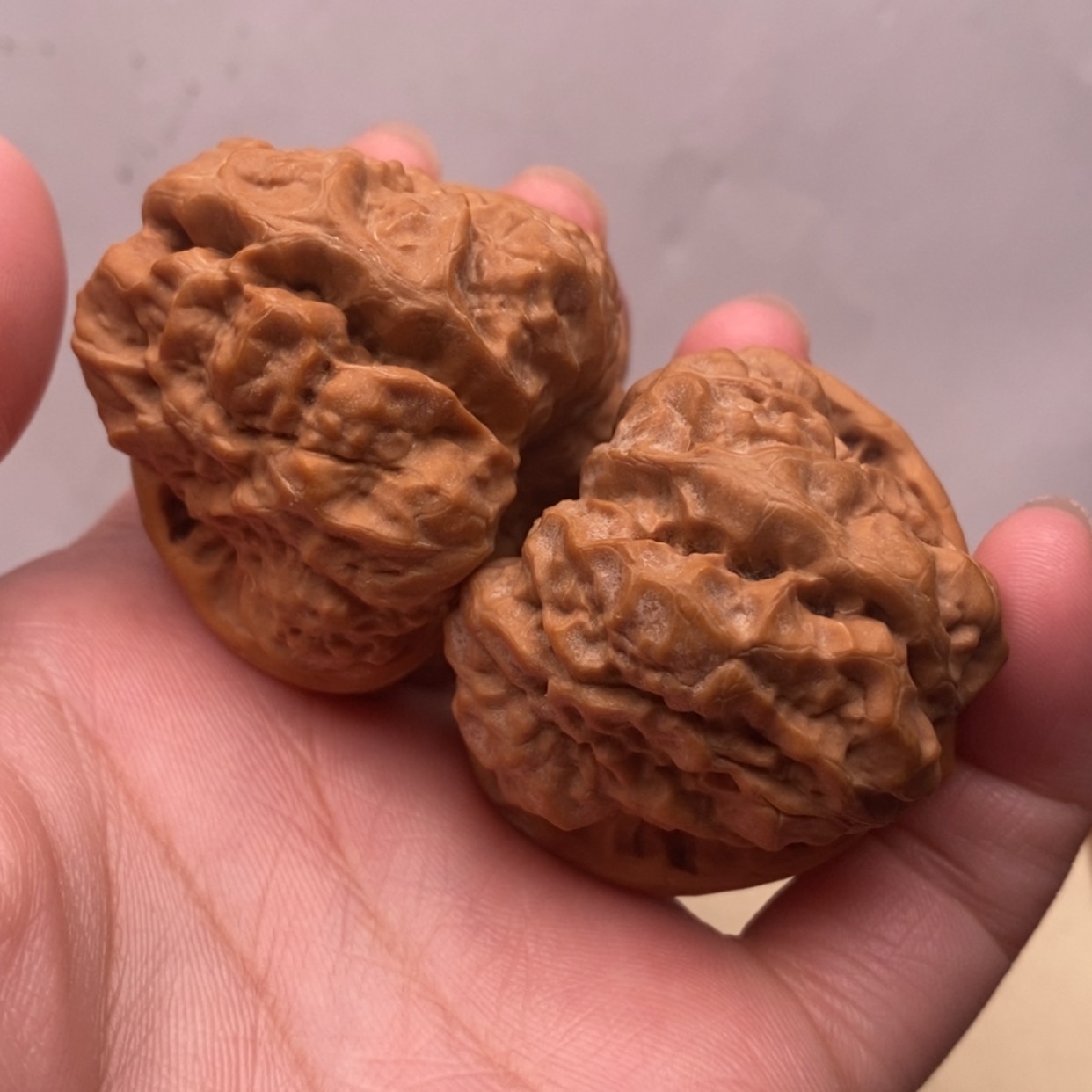 【闪购商品】把件文玩核桃四开背蛙边42左右