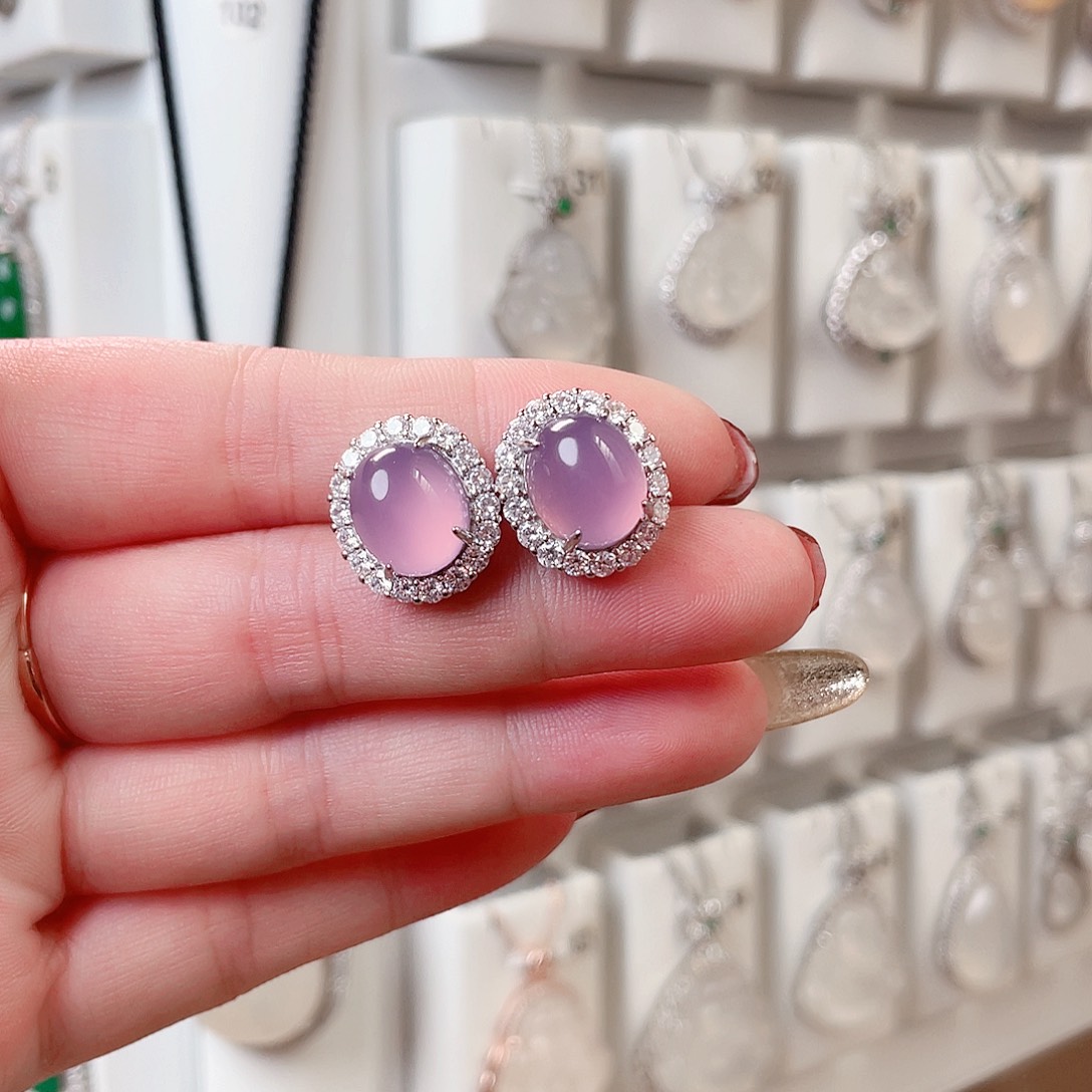 玛瑙/玉髓耳钉未镶嵌