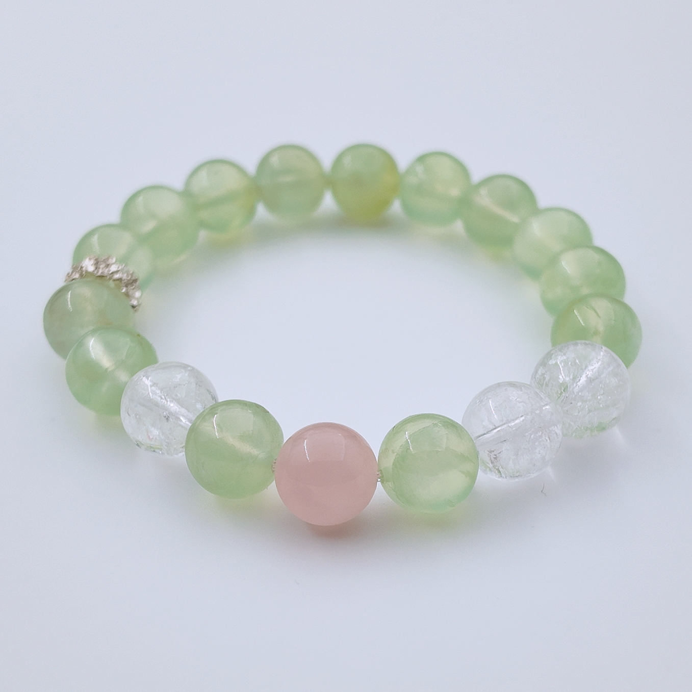 葡萄石x白阿塞x西柚马粉 天然水晶 多样性发其一 礼盒装 F042